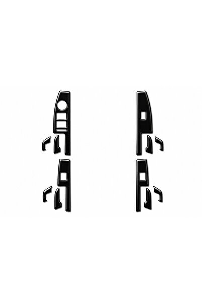 FD Damla Etiket Chevrolet Aveo 2012 > Door Glass Opening Areas Piano Black Gl...