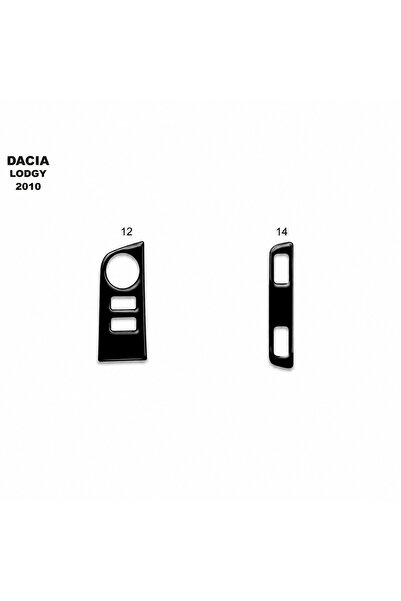 FD Damla Etiket Dacia Lodgy 2010 Piano Black Door Glass Opening Areas Glossy ...