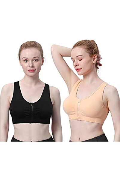 GENERAL Sports Bras for Women Front Zipper Post Surgery Bra Wire Free Metal F...