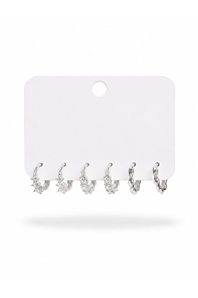 serelya Jewelry Earrings - Silver-colored - Zircon