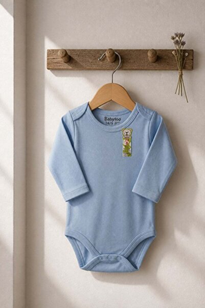 Mojo Bebek Mojo unisex baby 0-9 months long sleeve snap-on bodysuit blue