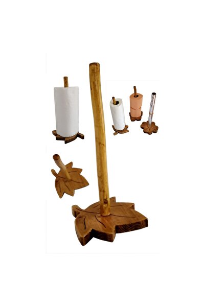 Handmade Paper Roll Towel Holder Kitchen - leaf pattern