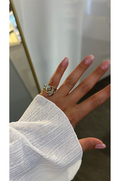 GLARE JEWELRY CO Steel Rings - Gold-colored
