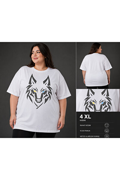 VODEXA Plus Size T-Shirts - White - Oversize