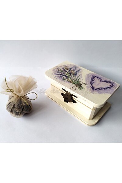 Handmade Wooden box, with lavender 10x6x4.5 cm - model 6