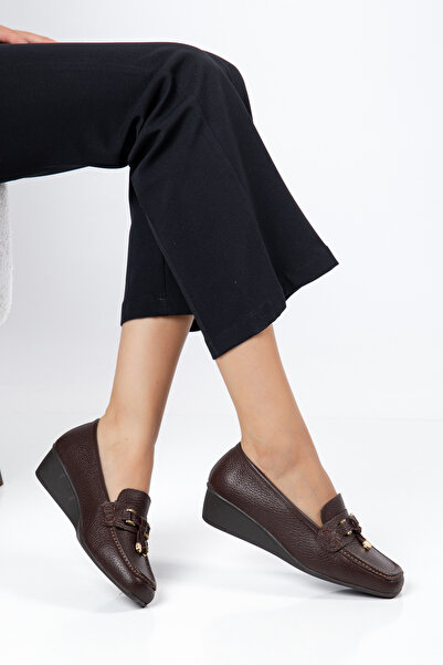 Elile Shoes Genuine Leather Wedge Heel Comfort Women's Shoes in Sizes 33-34-3...
