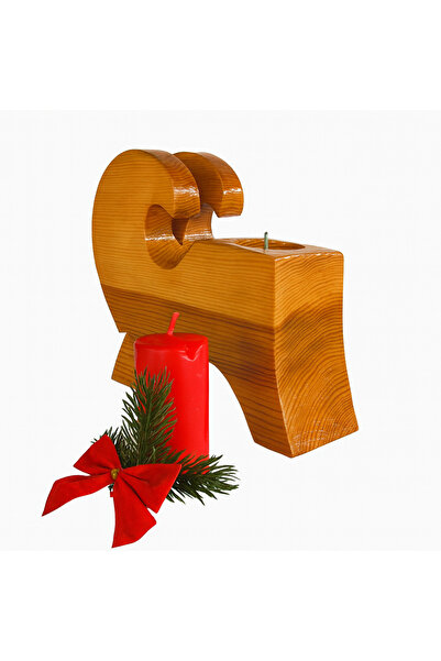 Handmade Solid wood decorative candle holder – sculptural design, lacquered f...