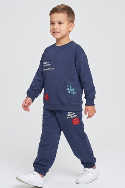 Dmb Boys' Printed Sweatshirt and Jogger Pants Tracksuit Set