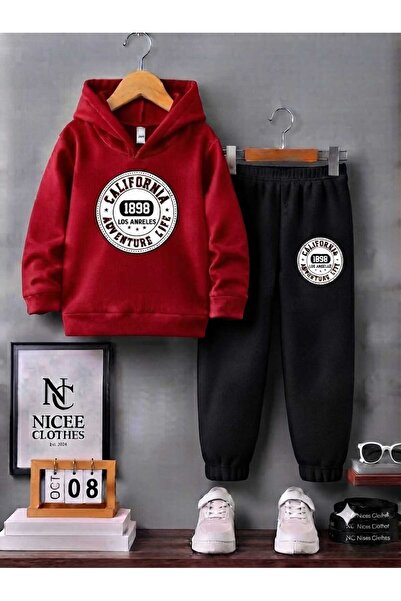 Leto Lykia Sweatsuit Sets - Red - Plain