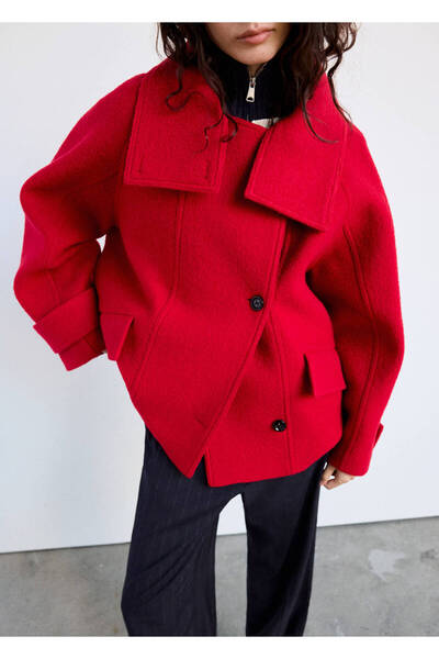 MANGO Woman 100% wool high-neck coat