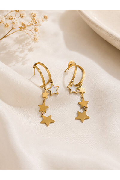 Archhazel Jewelery Steel Earrings - Gold-colored - Without Stone