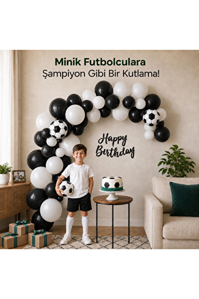 Genel Markalar Futbol Temalı Taraftar Doğum Günü Balon Süsleme Seti Futbol To...