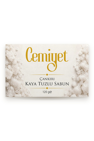 cemiyet Çankırı Kaya Tuzlu Sabun Doğal Peeling Etkili Yüz ve Vücut Sabunu 120 g