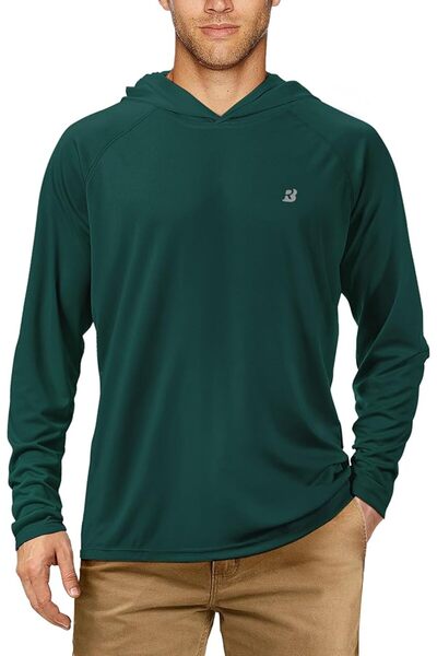 GENERAL Rodbox Men's Uv Sun Protection Long Sleeve Hooded T-Shirts Sun Protec...