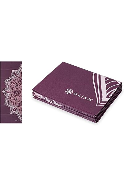 gaiam بساط يوغا قابل للطي وسفري للياقة البدنية والتمارين الرياضية من جايام لج...