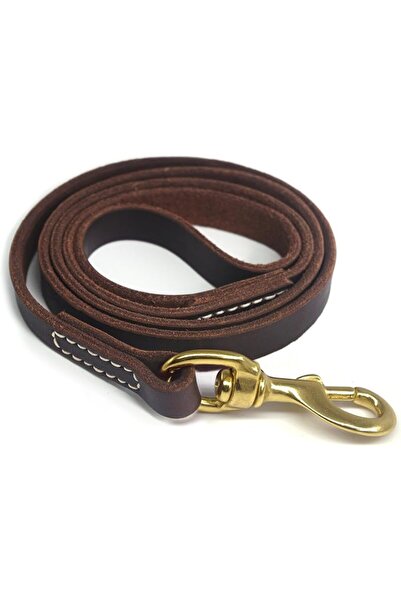 Blinggo Brown Leather Dog Training Leash 1.2/ 1.8m Brass Buckle Dog Leash for...