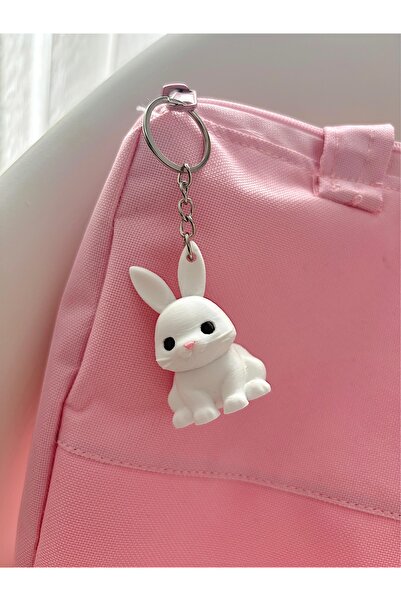 daligra Cute Rabbit Bag Charm - Rabbit Keychain - Couquette Bag Charm - Penci...