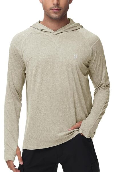 GENERAL Rodbox Men's Uv Sun Protection Long Sleeve Hooded T-Shirts Sun Protec...