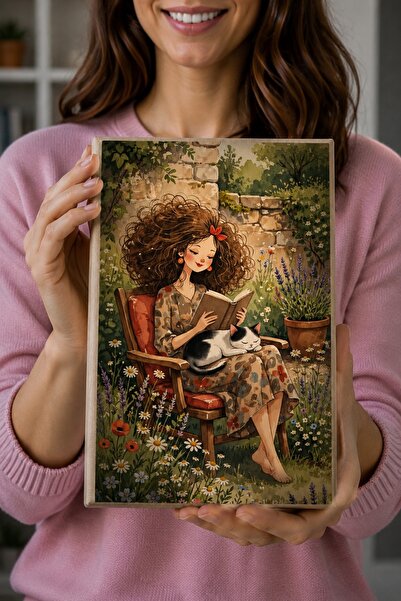 Şımartan Aesthetic Nature and Cat Motif, Fabric Book/Notebook Cover - School ...