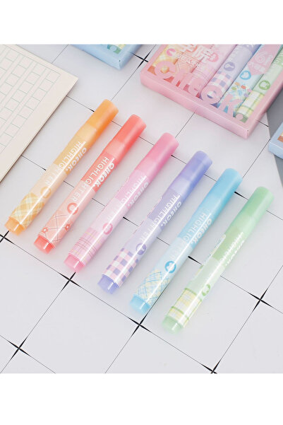 NaSaDAN Mood 6’lı Pastel Fosforlu Kalem Seti – Soft Uçlu Makaron Renk Highlig...