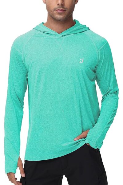 GENERAL Rodbox Men's Uv Sun Protection Long Sleeve Hooded T-Shirts Sun Protec...