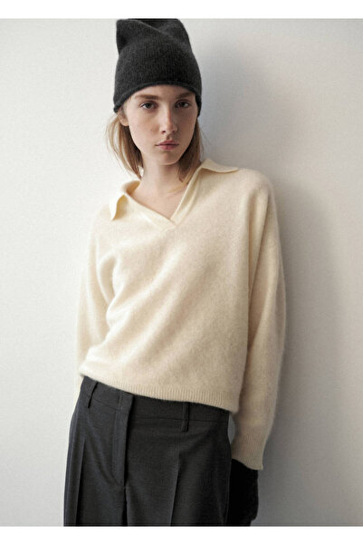 MANGO Woman %100 yün polo yaka kazak