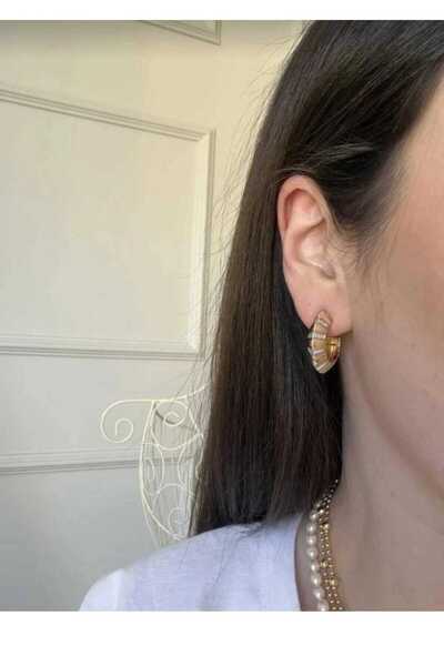 8atelier Steel Earrings - Gold-colored - Zircon