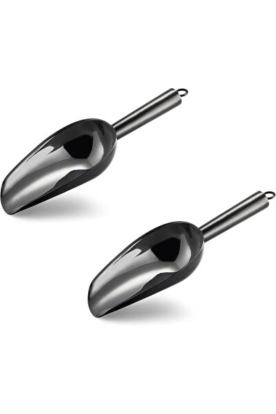 GENERAL Evar 6oz Ice Scoop Set of 2, Small Stainless Steel Scoops for Ice Cub...