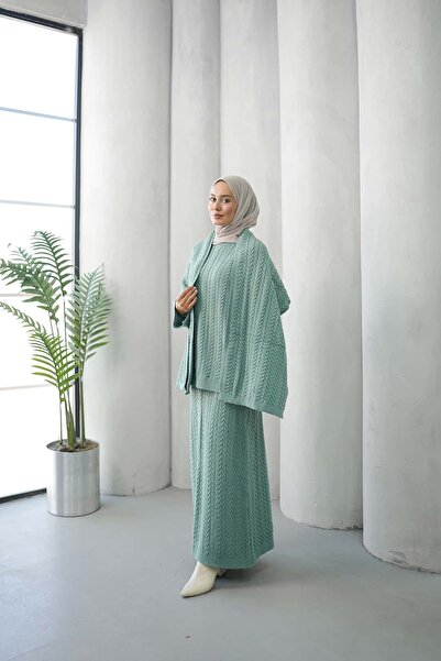 ankanoor Σετ με hijab - Τυρκουάζ - Μακρύ