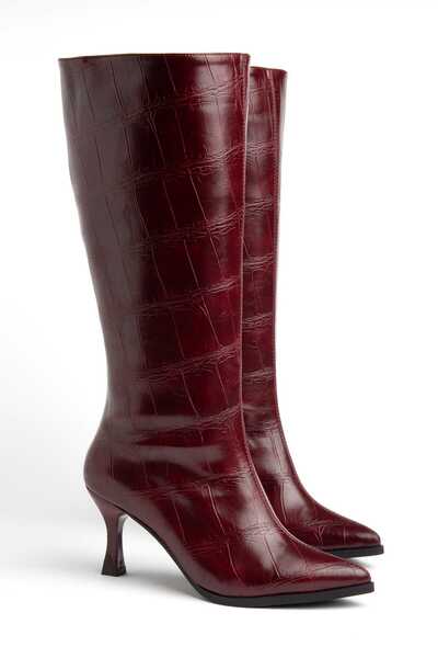 CHICELLA Salerno Burgundy Pointed Toe Women's Heeled Boots