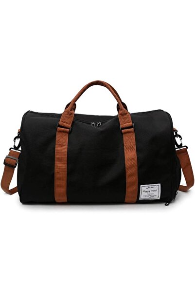 GENERAL Yarattak Men's Black Non-Waterproof Cotton Duffel Bag with Shoulder S...
