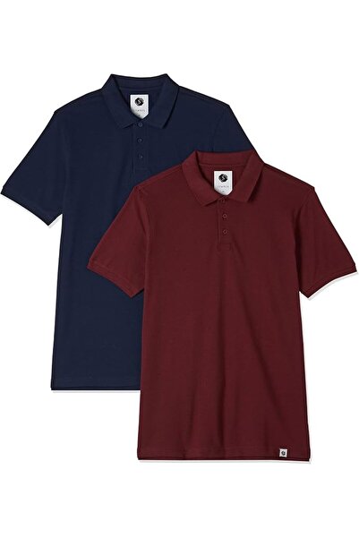 GENERAL Amazon Brand Men's Regular Fit Solid Color Half-Sleeve Polo Shirt - S...