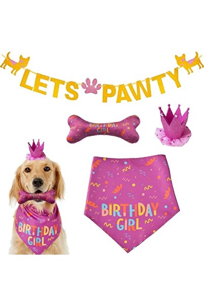 GENERAL Idolbit Dog Birthday Hat Bandana Toy Set Pet Happy Birthday Party Sup...