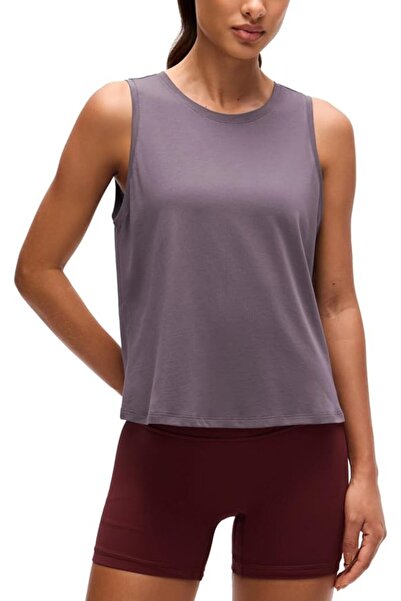 GENERAL C R Z Yoga High Neck Pima Cotton Sports Crop Tank Top Women Gym Worko...