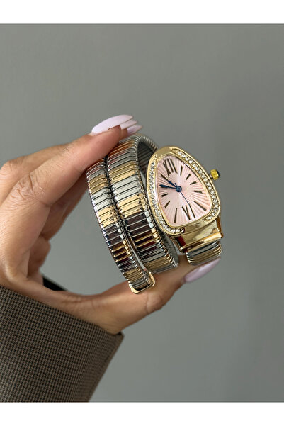 h&b design jewel Gold Snake Wristwatch