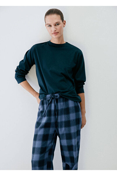 MANGO Woman İki parçalı ekose flanel pijama