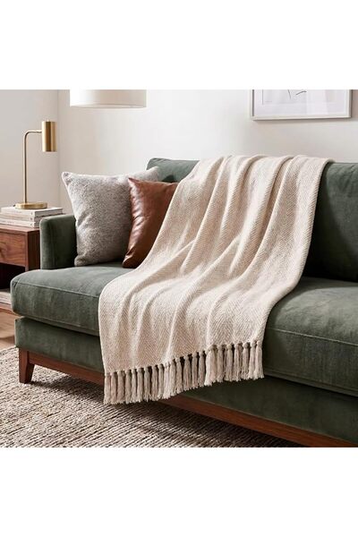 Americanflat 100% Cotton Throw Blanket for Couch - 1.27 X 1.5m by American Fl...