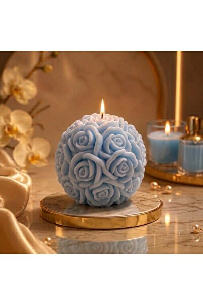 aurora naturalis Aurora-Naturalis Handmade Elegant Rose Ball Candle | Baby Bl...