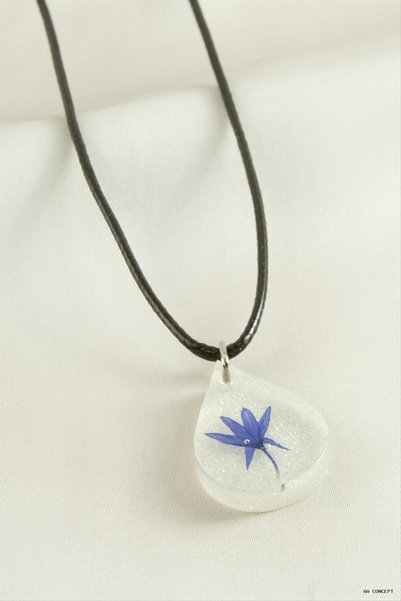 ZERO LAND CONCEPTA Prophet's Flower Droplet Epoxy (205831) Necklace, Blue