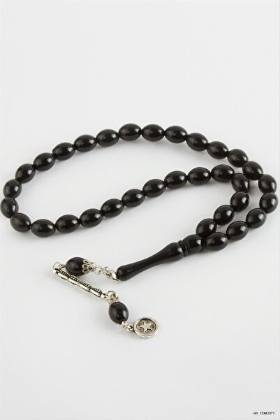 ZERO LAND Aconcept Olive Shaped Plastic Prayer Beads 8X11 (22658) mm Black