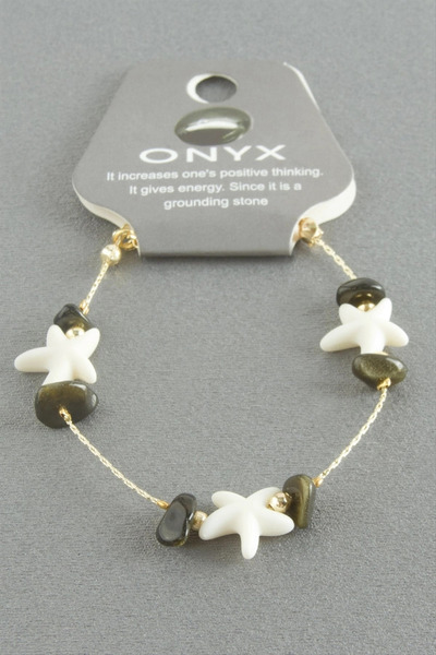 Mercansa Sea Star Onix Natural Stone Bracelet