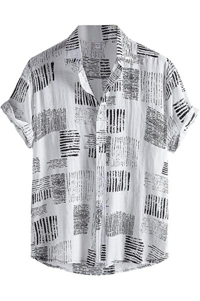 GENERAL Mens Short Sleeve Button Down Shirt Men's Hawaiian Shirt