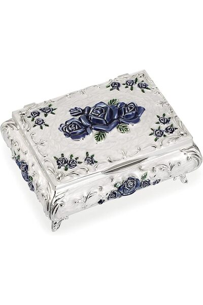 Hipiwe Metal Jewelry Organizer with Decorative Box Design for Storing Jewelry...