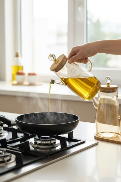 viracasa 2'li Gold Detaylı Borosilikat Cam Yağdanlık Seti Bambu Standlı Ölçekli Yağlık