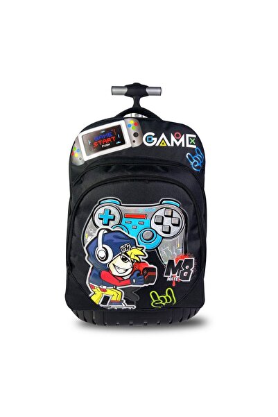 OEM Ghiozdan troler clase primare, negru, model gaming, troler, 33x27x47cm – ...