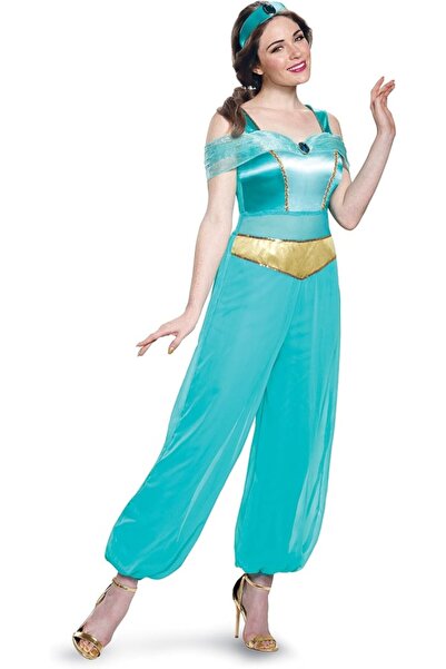 Disguise Disney Kadın Jasmine Deluxe Yetişkin Kostümü, Turkuaz, Turkuaz, M (8...