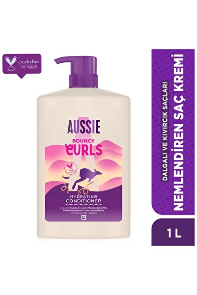 Aussie Bouncy Curls Dalgalı ve Kıvırcık Saçları Nemlendiren Saç Kremi 1l