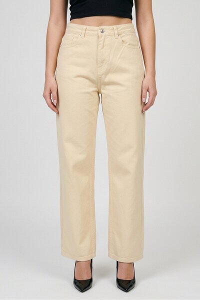 Threadbare Women Wide Leg Solid Denim Jeans, Yellow