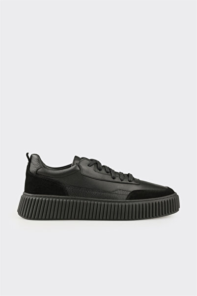 Elle Shoes Siyah Deri Erkek Spor Ayakkabı