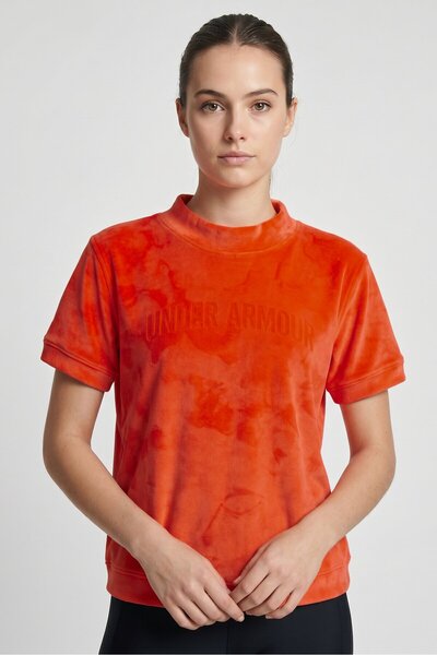 Under Armour Women Fitted Short Sleeve Training T-Shirt, Dark Orange
